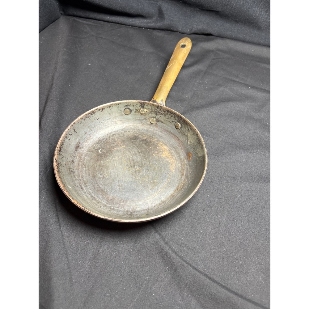 Tagus Portugal Copper Frying Pan Brass Handle Vintage Skillet 6 Inch R.36
